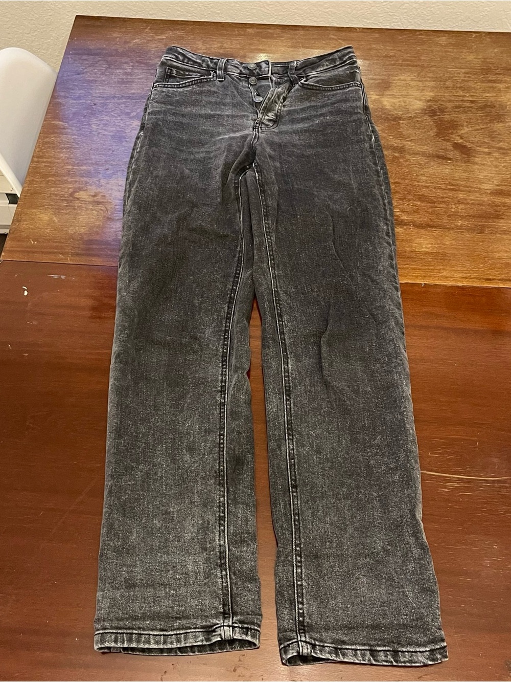 wild fable women’s Washed Black Straight Jeans